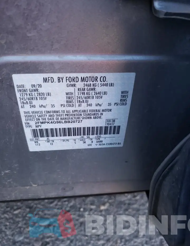 2FMPK4G96LBB20727 Photo# 13