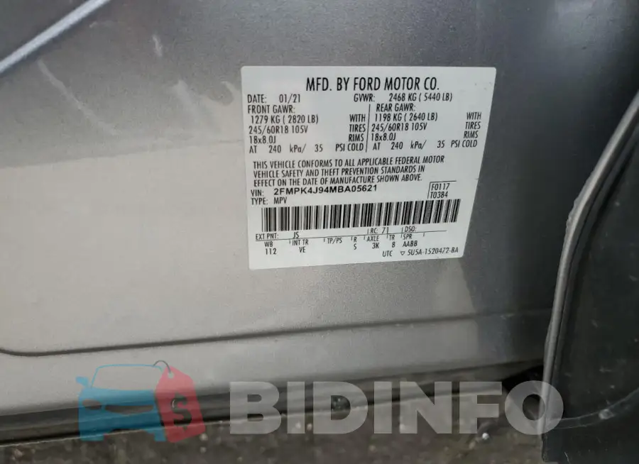 2FMPK4J94MBA05621 Photo# 12