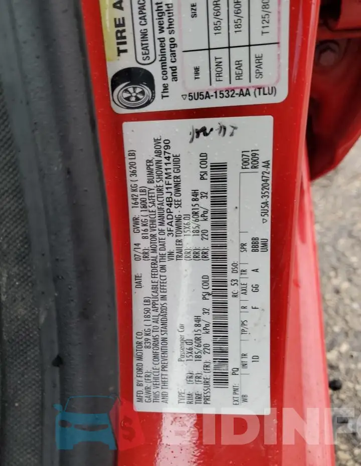 3FADP4BJ1FM114790 Photo# 12