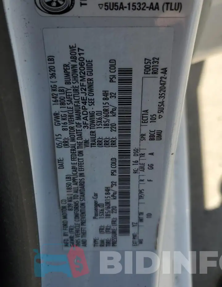 3FADP4EJ2FM206017 Photo# 13