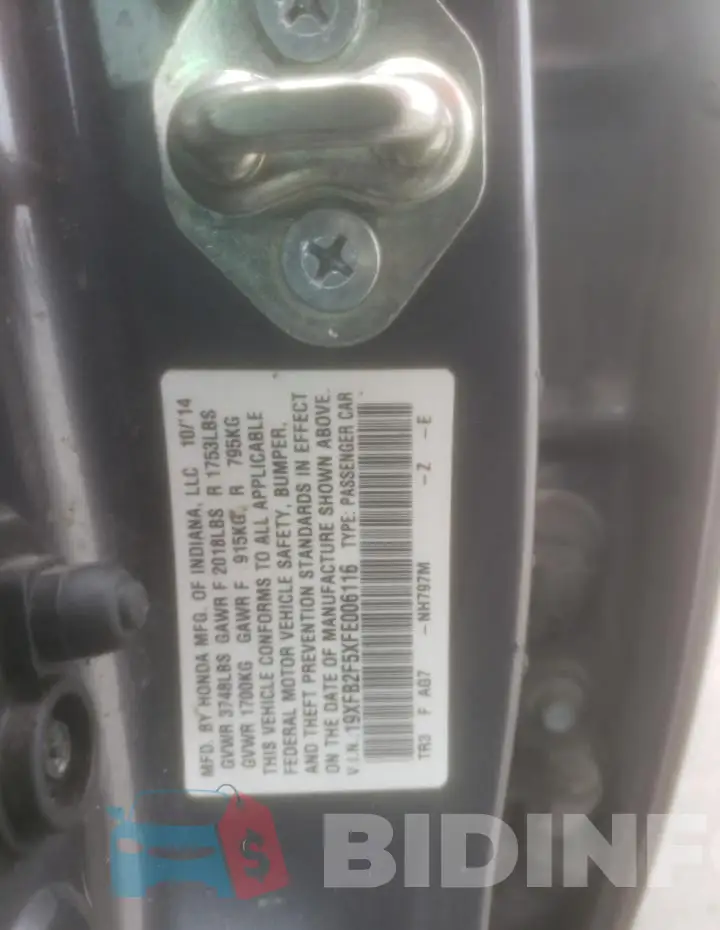 19XFB2F5XFE006116 Photo# 13