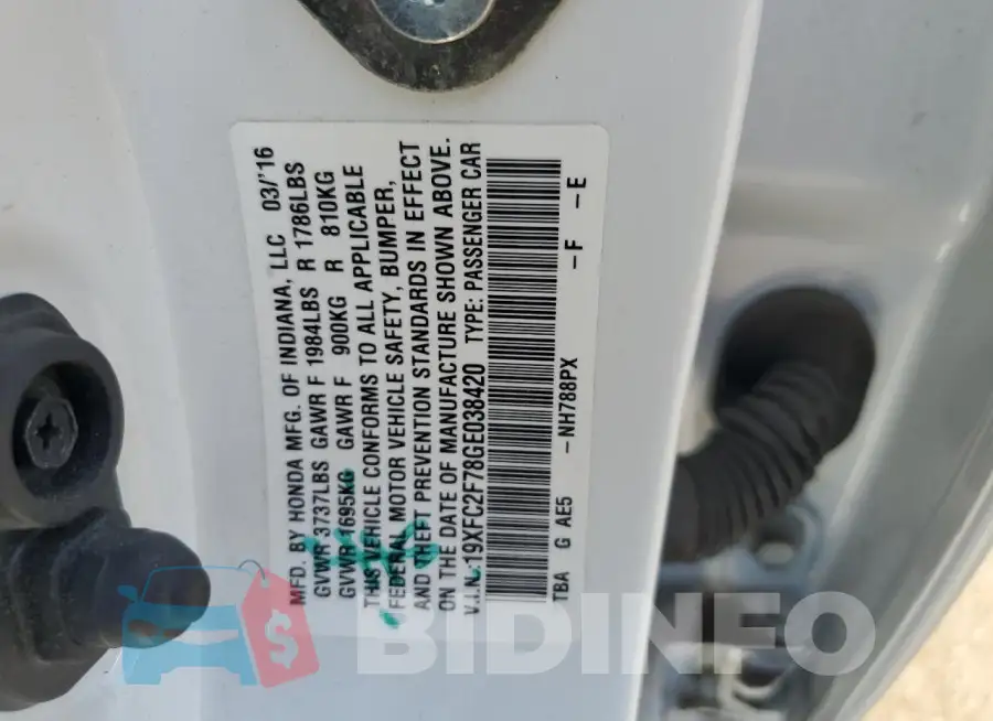19XFC2F78GE038420 Photo# 12