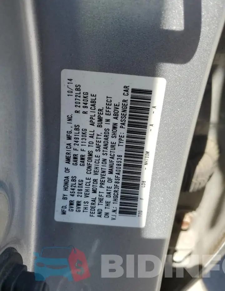 1HGCR3F85FA008536 Photo# 12