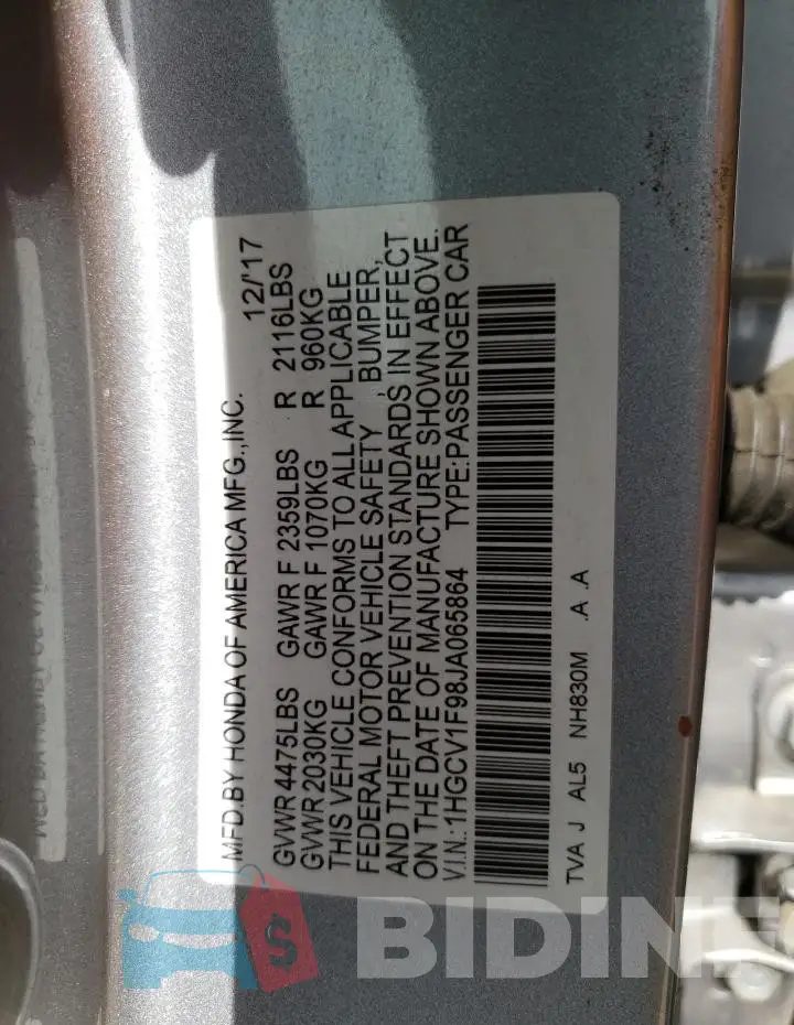 1HGCV1F98JA065864 Photo# 12