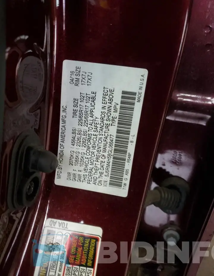 5J6RM4H58GL066477 Photo# 12