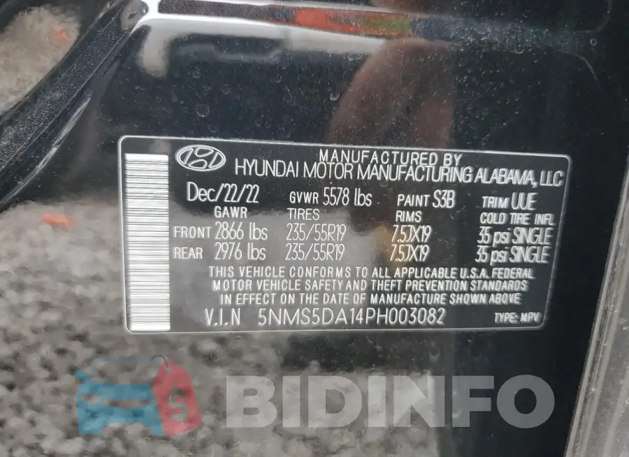 5NMS5DA14PH003082 Photo# 13