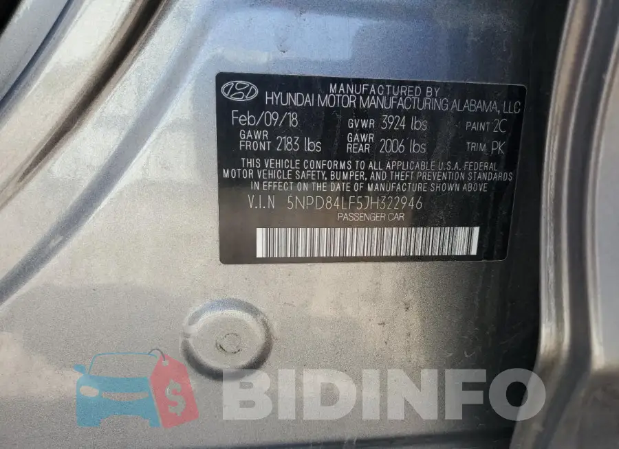 5NPD84LF5JH322946 Photo# 12