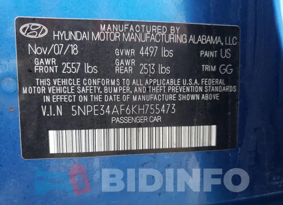 5NPE34AF6KH755473 Photo# 13