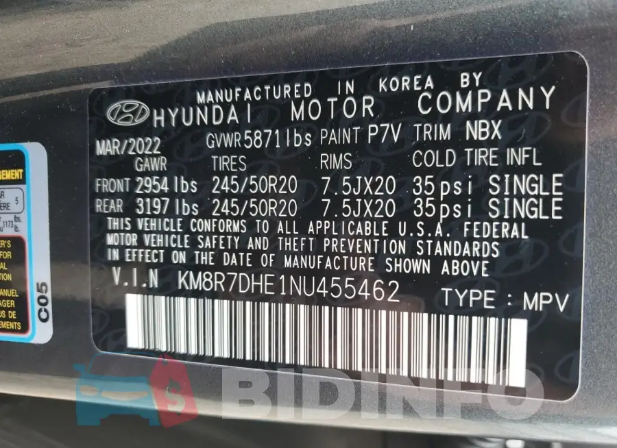 KM8R7DHE1NU455462 Photo# 13