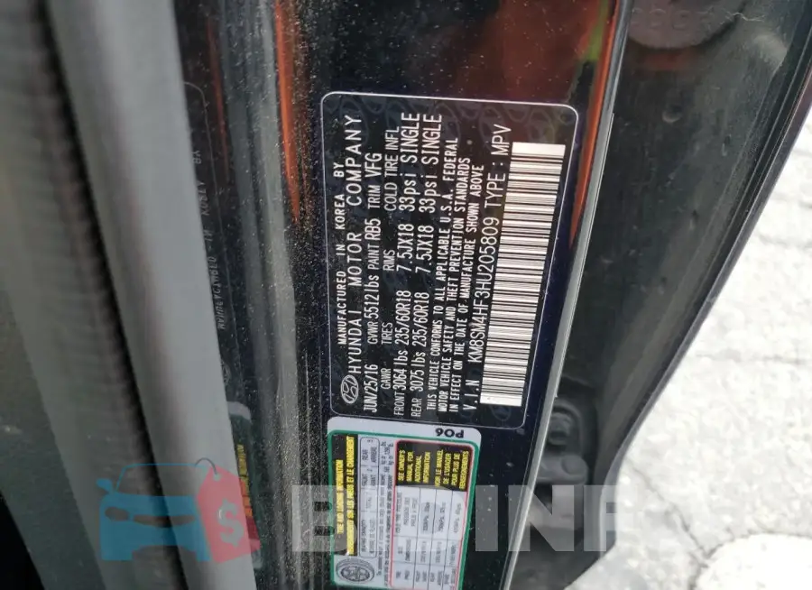 KM8SM4HF3HU205809 Photo# 12