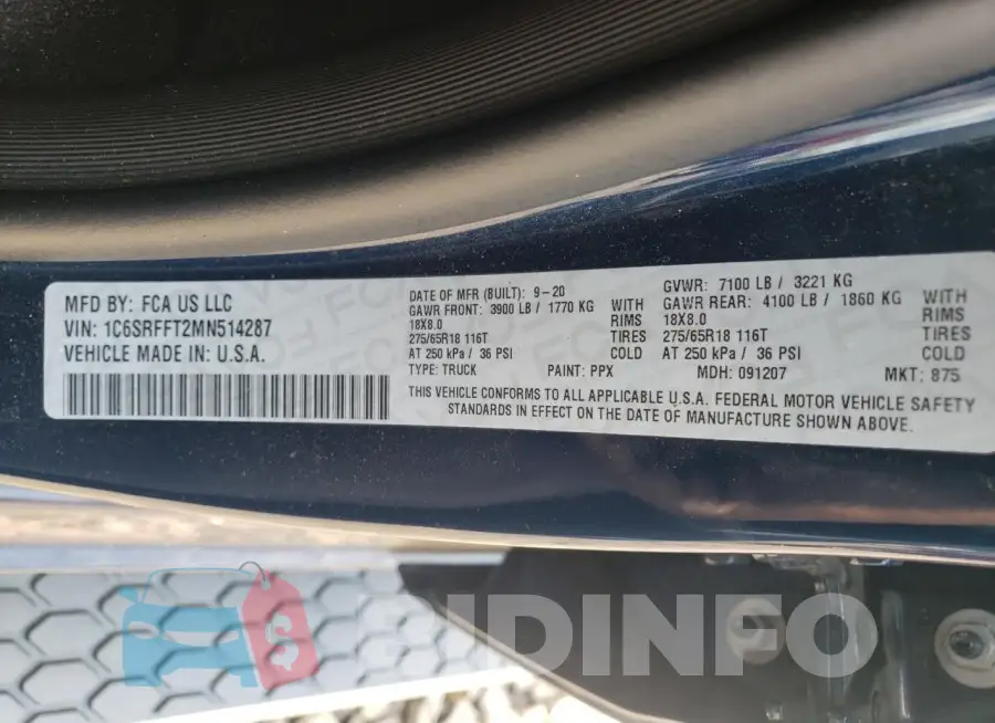 1C6SRFFT2MN514287 Photo# 13