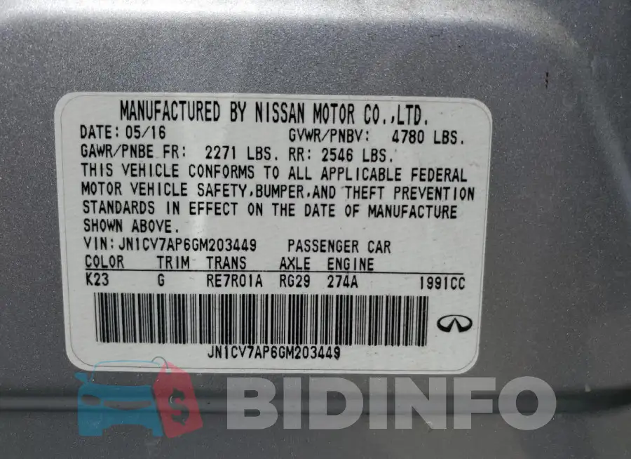 JN1CV7AP6GM203449 Photo# 12