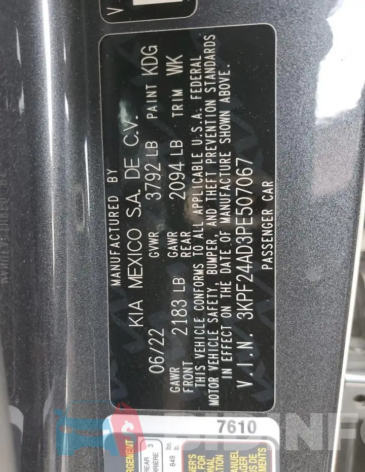 3KPF24AD3PE507067 Photo# 13