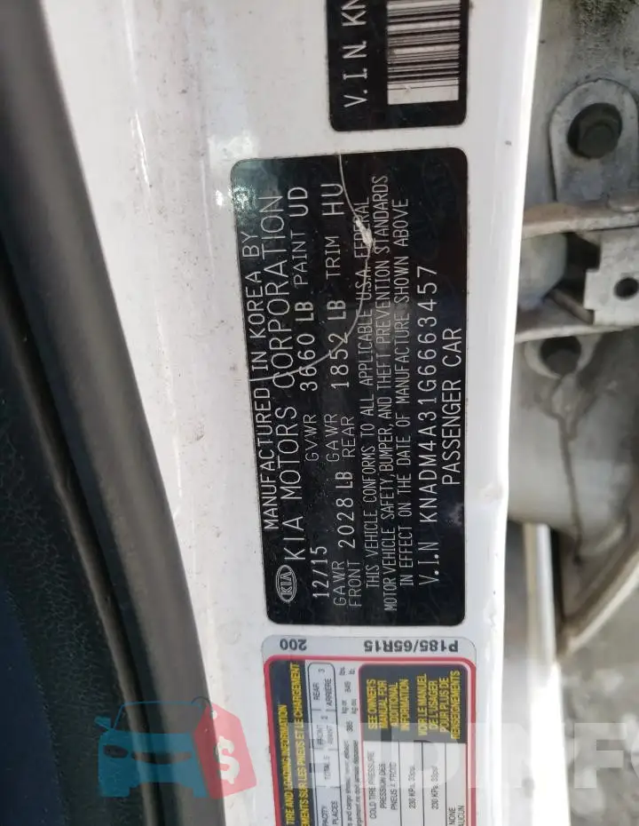 KNADM4A31G6663457 Photo# 12