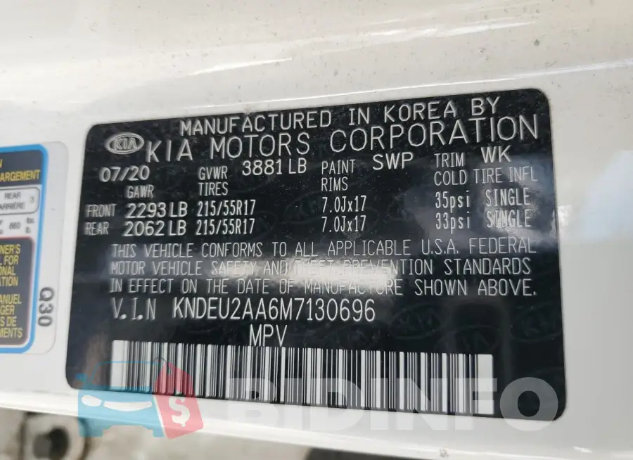 KNDEU2AA6M7130696 Photo# 12
