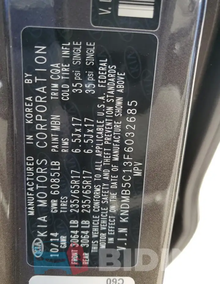 KNDMB5C13F6032685 Photo# 13