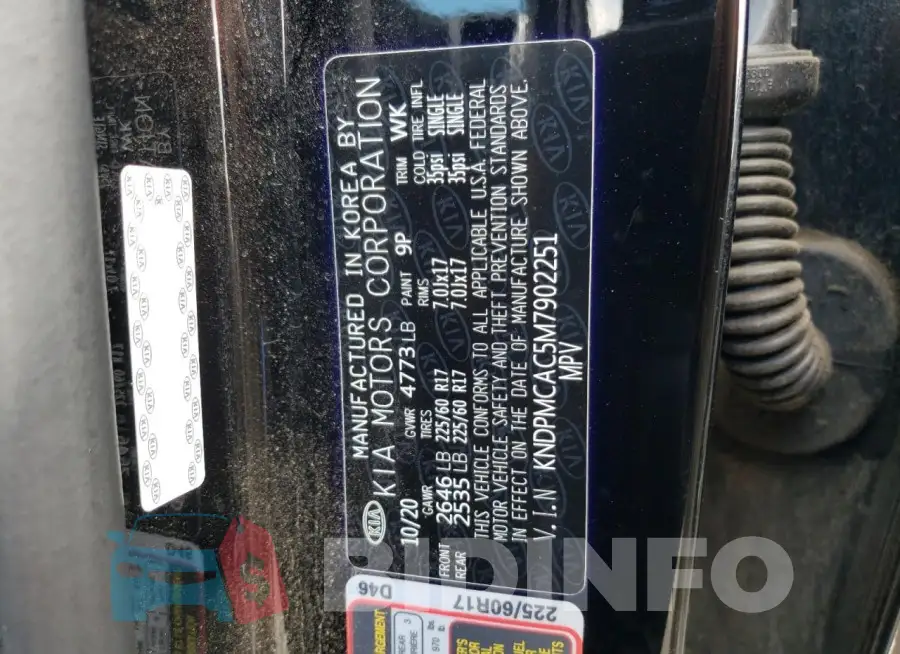 KNDPMCAC5M7902251 Photo# 13