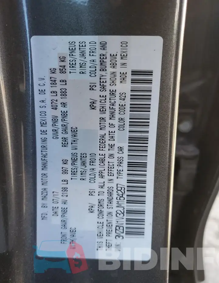 3MZBN1V32JM164297 Photo# 12