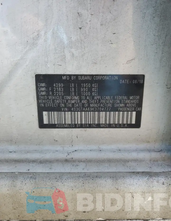 4S3GTAA69K3704777 Photo# 12