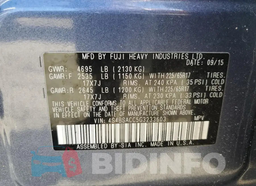 4S4BSACC5G3233603 Photo# 13