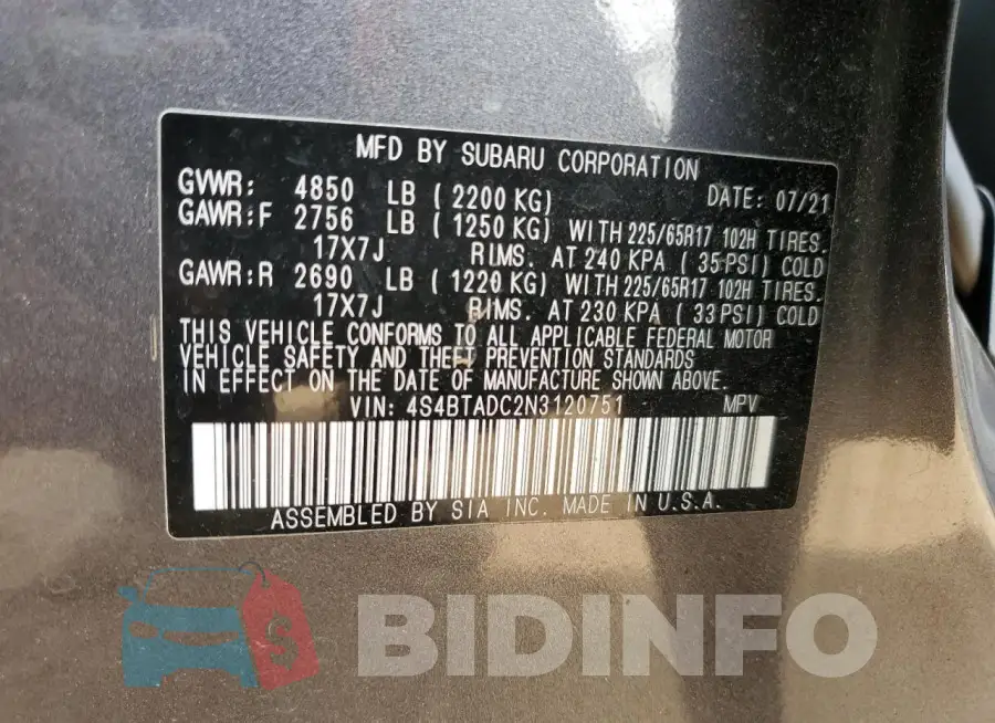4S4BTADC2N3120751 Photo# 12