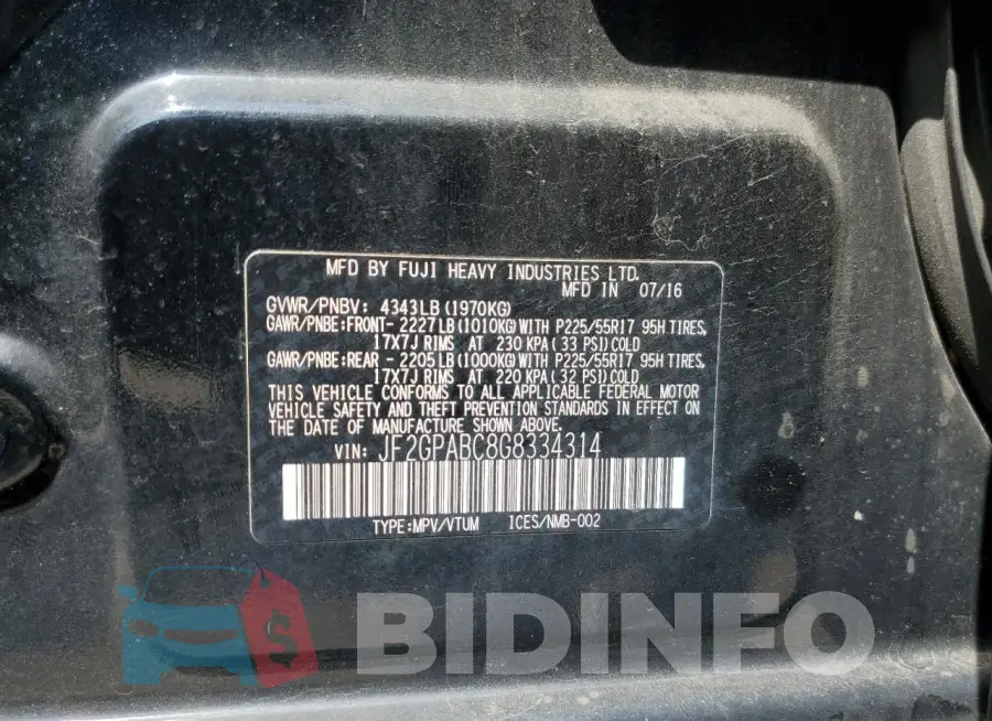 JF2GPABC8G8334314 Photo# 12