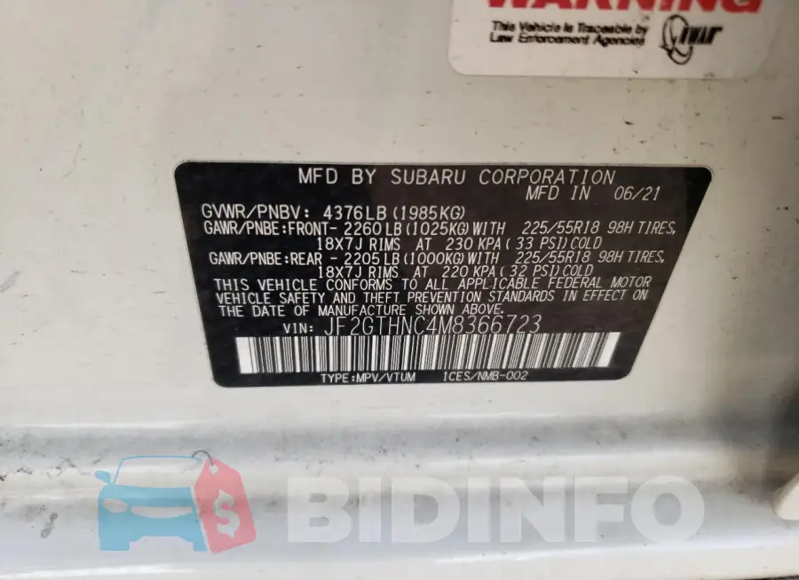 JF2GTHNC4M8366723 Photo# 13
