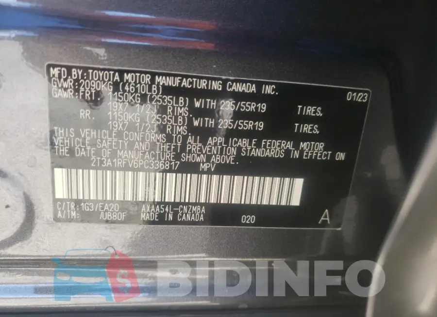 2T3A1RFV6PC336817 Photo# 13