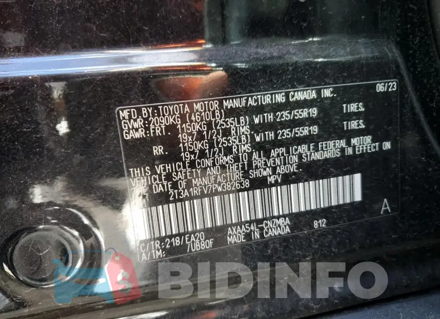 2T3A1RFV7PW382638 Photo# 13