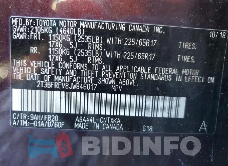 2T3BFREV8JW846017 Photo# 12