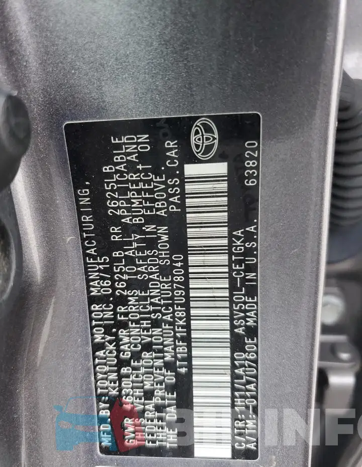 4T1BF1FK8FU978040 Photo# 12