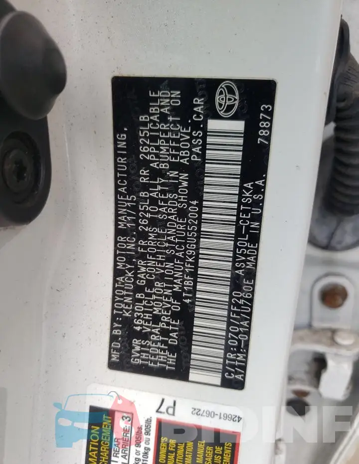 4T1BF1FK9GU552004 Photo# 12
