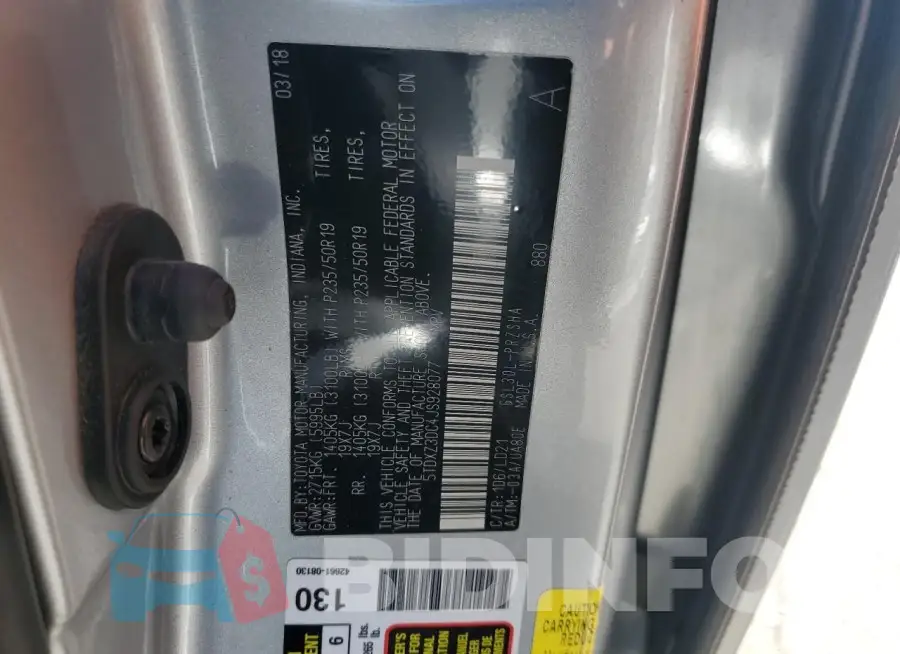 5TDXZ3DC4JS928077 Photo# 14