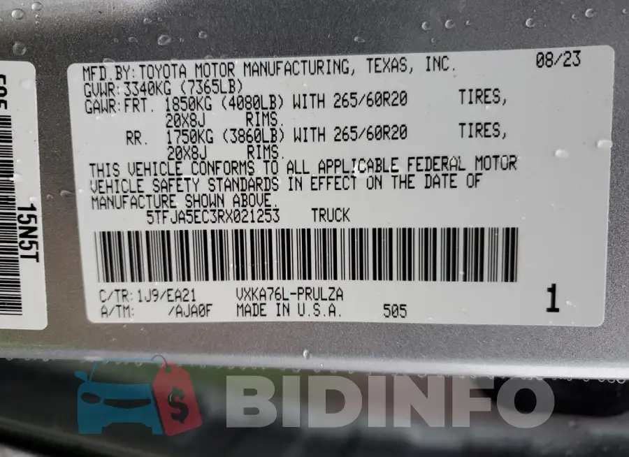 5TFJA5EC3RX021253 Photo# 12