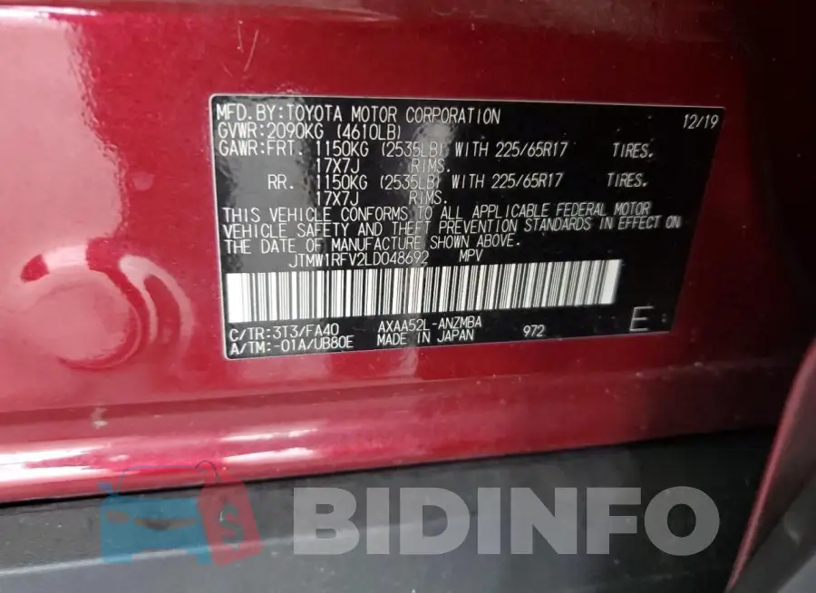 JTMW1RFV2LD048692 Photo# 13