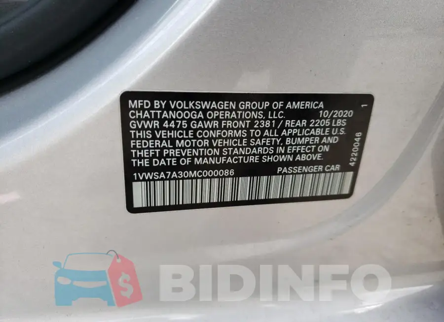 1VWSA7A30MC000086 Photo# 12