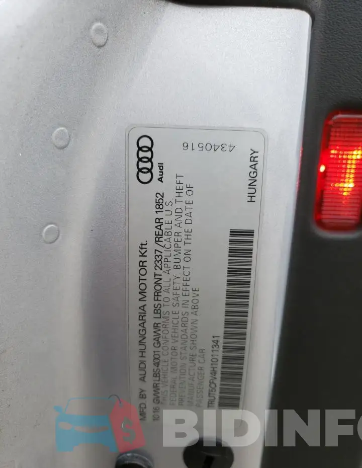 TRUT5CFV4H1011341 Photo# 12