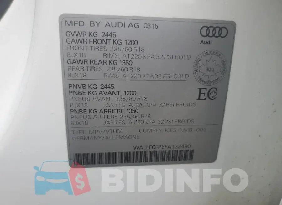 WA1LFCFP6FA122490 Photo# 13