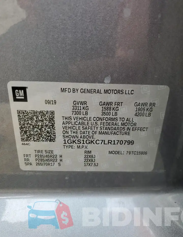 1GKS1GKC7LR170799 Photo# 13