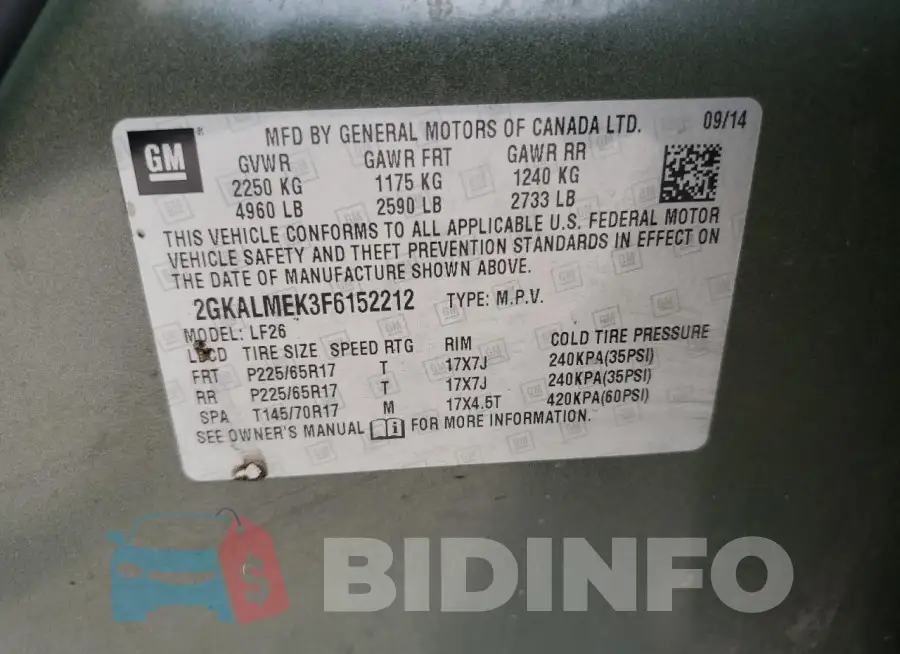 2GKALMEK3F6152212 Photo# 13