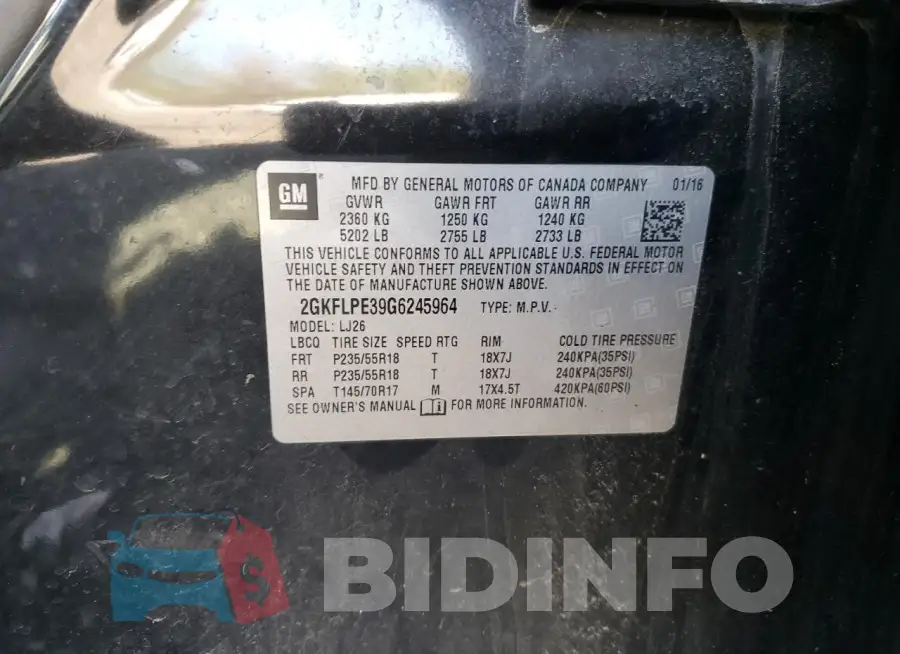 2GKFLPE39G6245964 Photo# 12