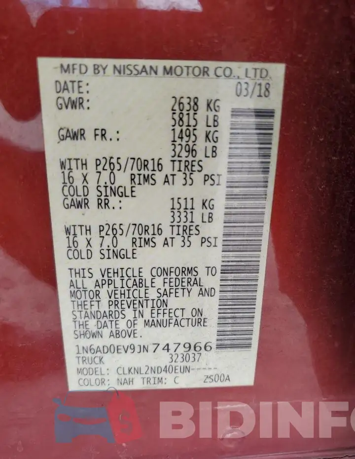 1N6AD0EV9JN747966 Photo# 13