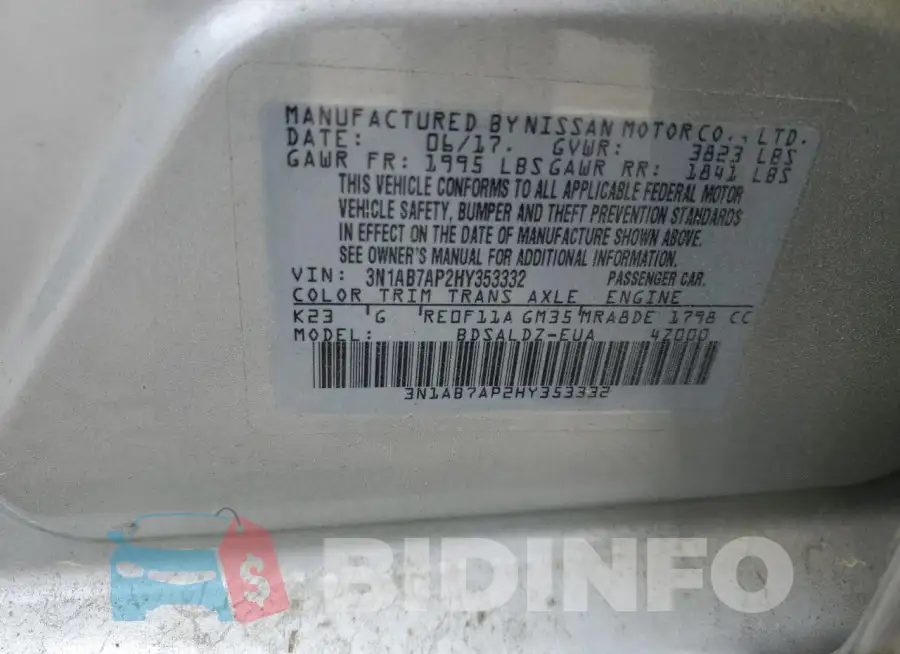 3N1AB7AP2HY353332 Photo# 12