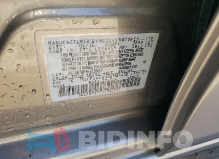 3N1AB7AP3GY220447 Photo# 12