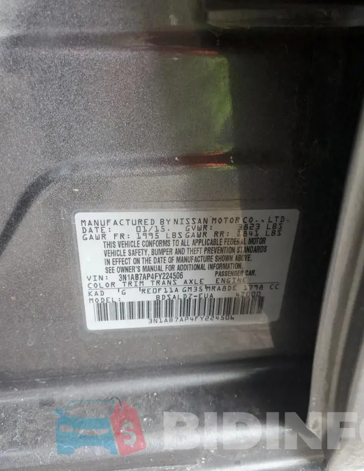 3N1AB7AP4FY224506 Photo# 13