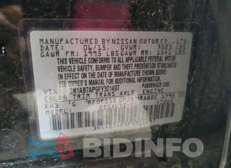 3N1AB7AP9FY301497 Photo# 13