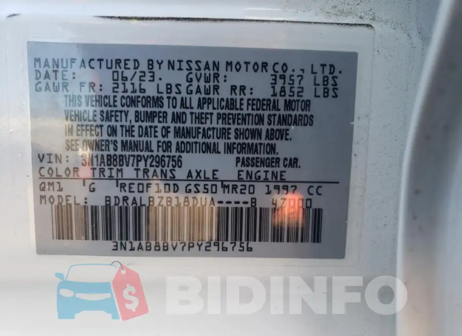 3N1AB8BV7PY296756 Photo# 12