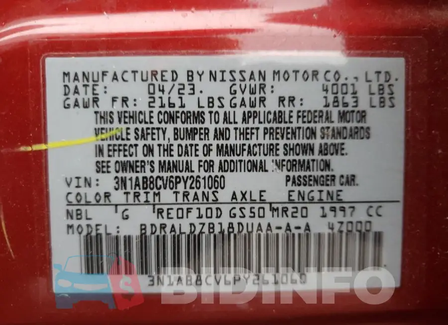 3N1AB8CV6PY261060 Photo# 13