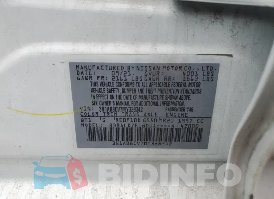 3N1AB8CV7MY328342 Photo# 12