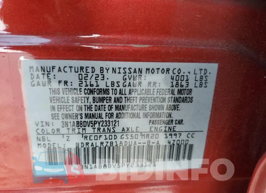 3N1AB8DV5PY233121 Photo# 12